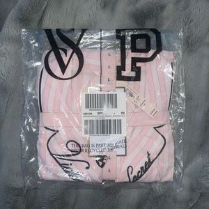 Victoria's Secret Pink & White Striped Pajama Set